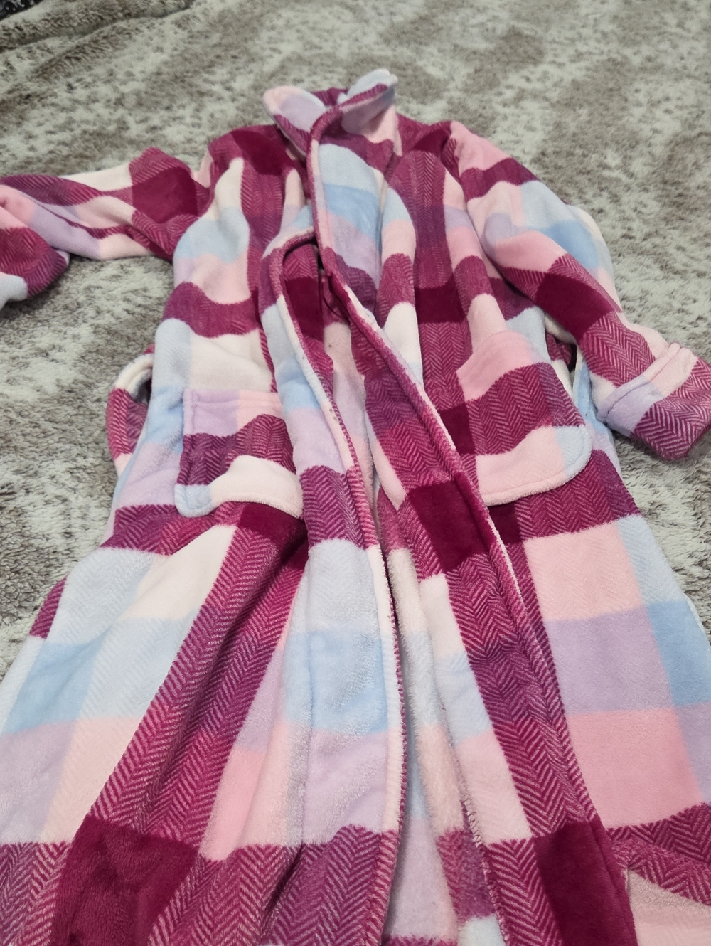 Cozy Pink & Blue Plush Pajama Robe